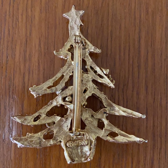 Gold Tone Christmas Brooch - Picture 2 of 5